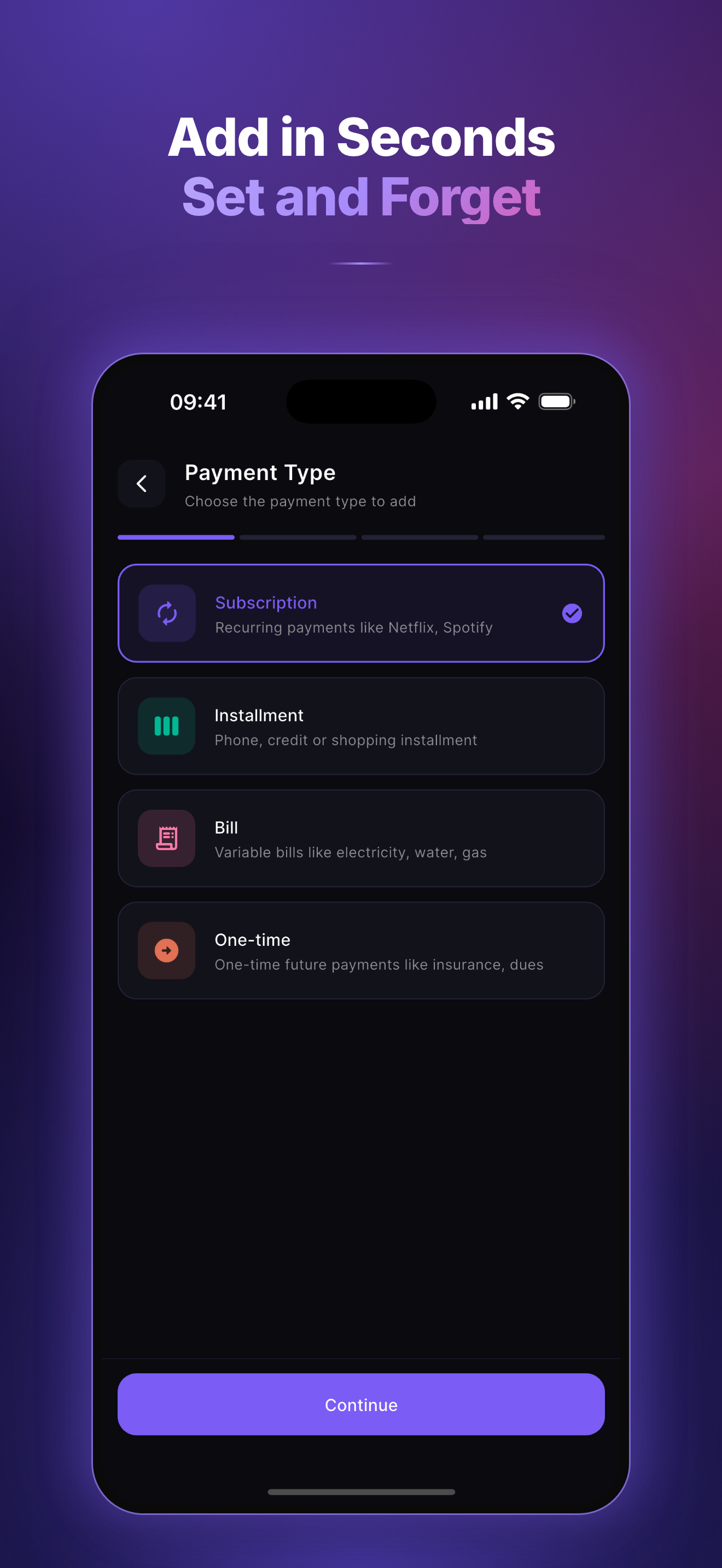 Add in Seconds — Set and Forget