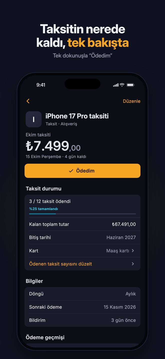Taksitin nerede kaldı, tek bakışta